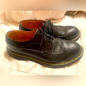 Dr. Marten men’s size 11 leather shoe lace ties. Man-made soles. The original.